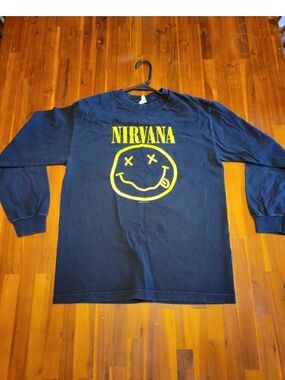 Vintage 1992 Nirvana Smiley T Shirt Mens Large Kurt Cobain Flower Sniffin